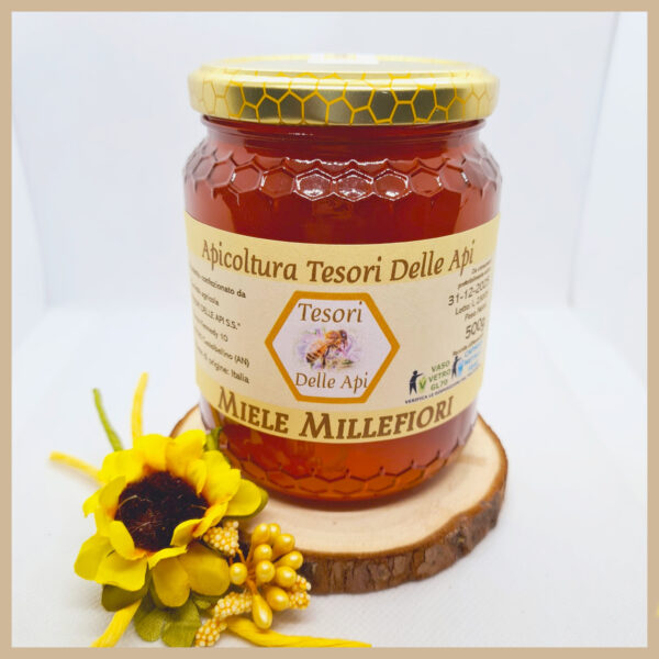 Miele Millefiori grezzo 500g produzione propria - miele marchigiano
