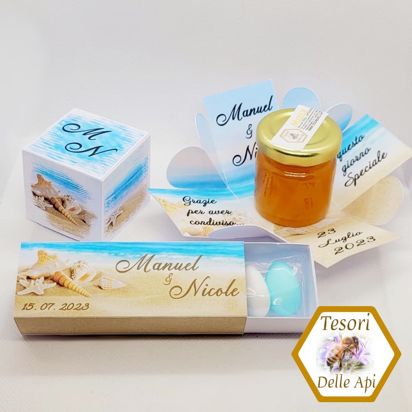 Bomboniera Matrimonio Miele con Scatolina Sfilabile
