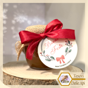 Vaso Orcio Miele 125g copritappo nastro cartoncino personalizzato