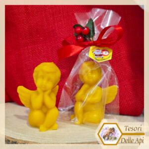 Angelo in cera d'api seduto assortito TESORI DELLE API confezioni natalizie