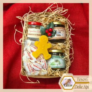 Cestino reaglo Miele caramelle Omino Pan di Zenzero - TESORI DELLE API