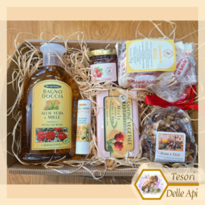 Cesto Miele Cosmesi Tisana - Confezione natalizia TESORI DELLE API