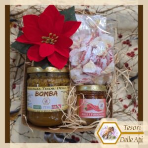 Cestino Miele Bomba, Caramelle e Miele Frutta/Spezie