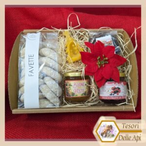 Cesto Regalo Gourmet Natale con Presepe-Alberello in Cera d'Api