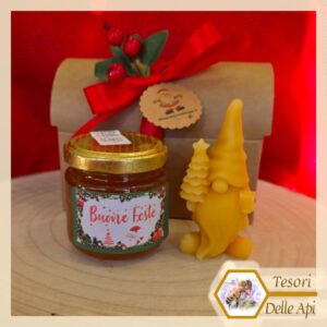 Cofanetto "Gnomo con Alberello" Miele + Cera