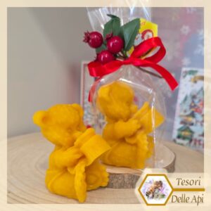 Confezione Natalizia: "Orsetto che mangia Miele" in Cera d'Api