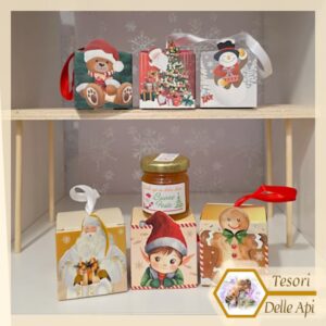 Vasetto Miele a scelta in Scatolina Natalizia Assortita