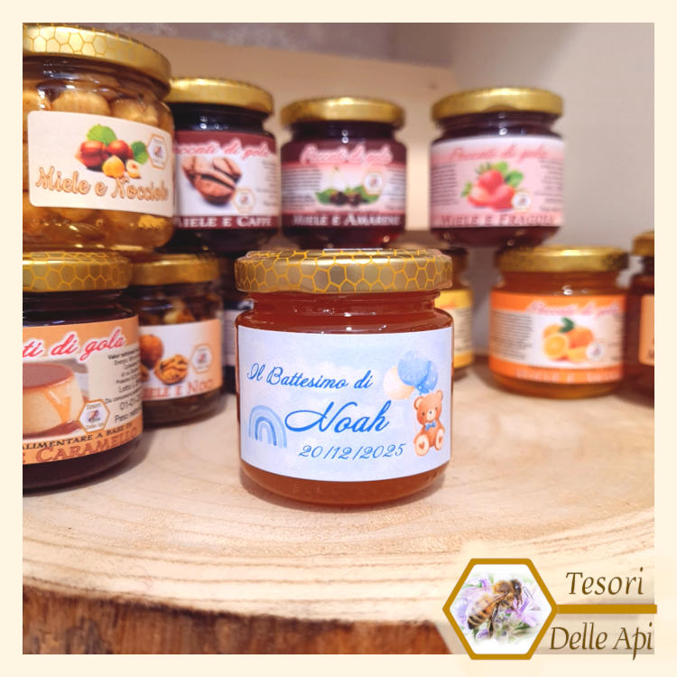 Modello 1 Vaso Miele Aromatizzato 125g Etichetta personalizzata Modello 1 Vaso Miele Aromatizzato 125g Etichetta personalizzata