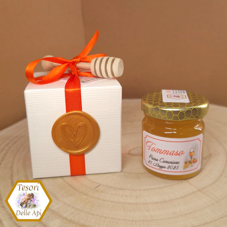 Bomboniera Miele con timbro ceralacca segnaposto prima comunione Bomboniera Miele con timbro ceralacca segnaposto prima comunione